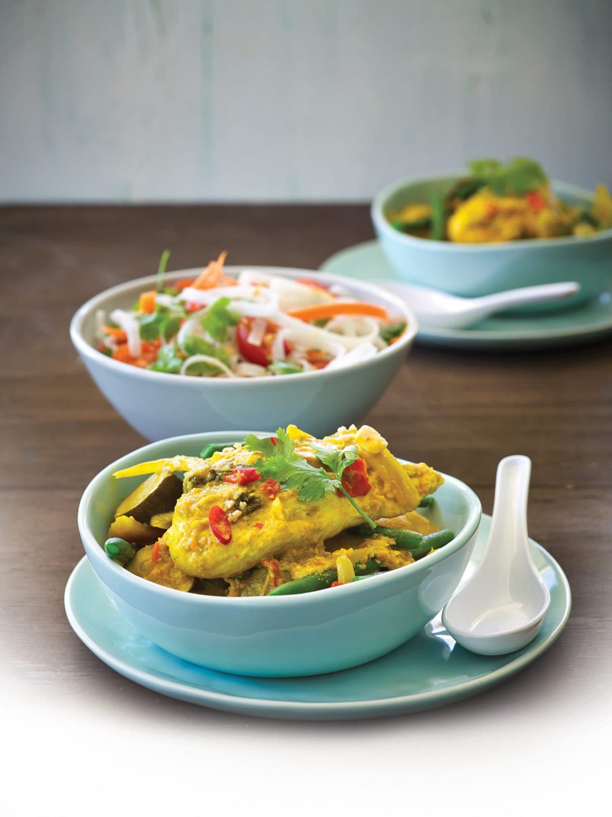 Slow-cooked Thai green chicken curry