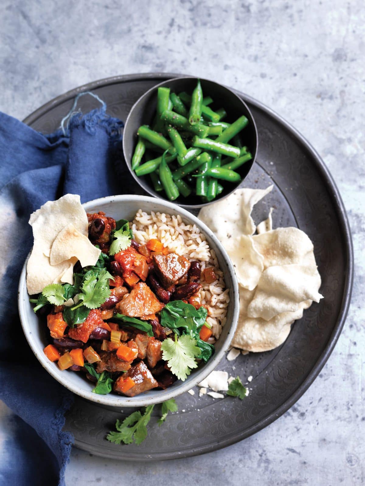 Slow-cooked lamb and bean curry