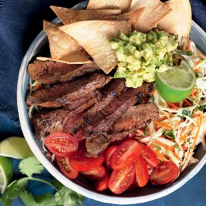 Smoky beef and slaw nachos bowl