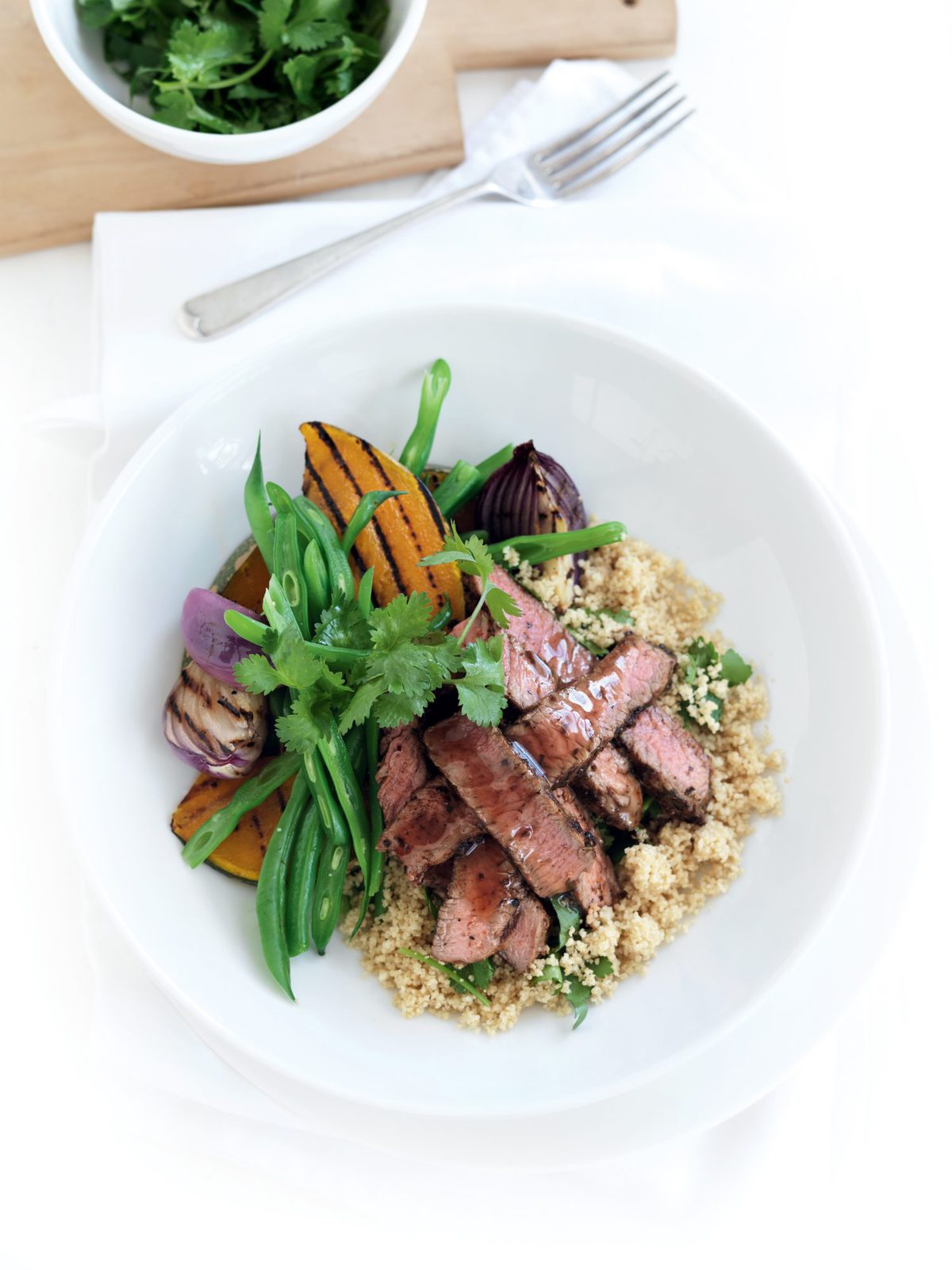 Spiced beef couscous salad