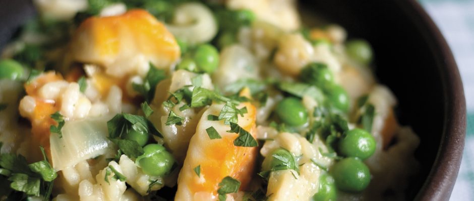 Spiced smoked fish on rice
