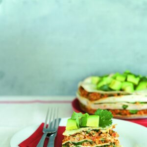 Spicy chicken and spinach cake