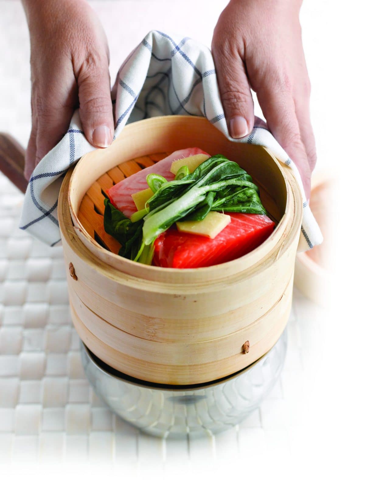 Steamed ginger salmon