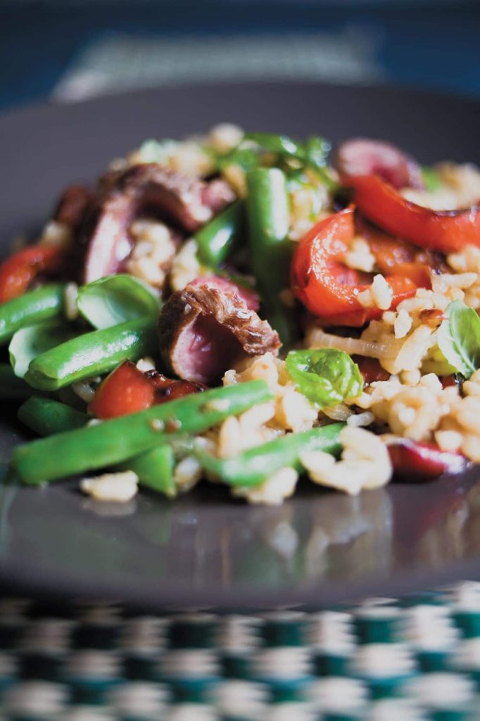 Stir-fried steak with citrus basil dressing Stir-fried steak with citrus basil dressing