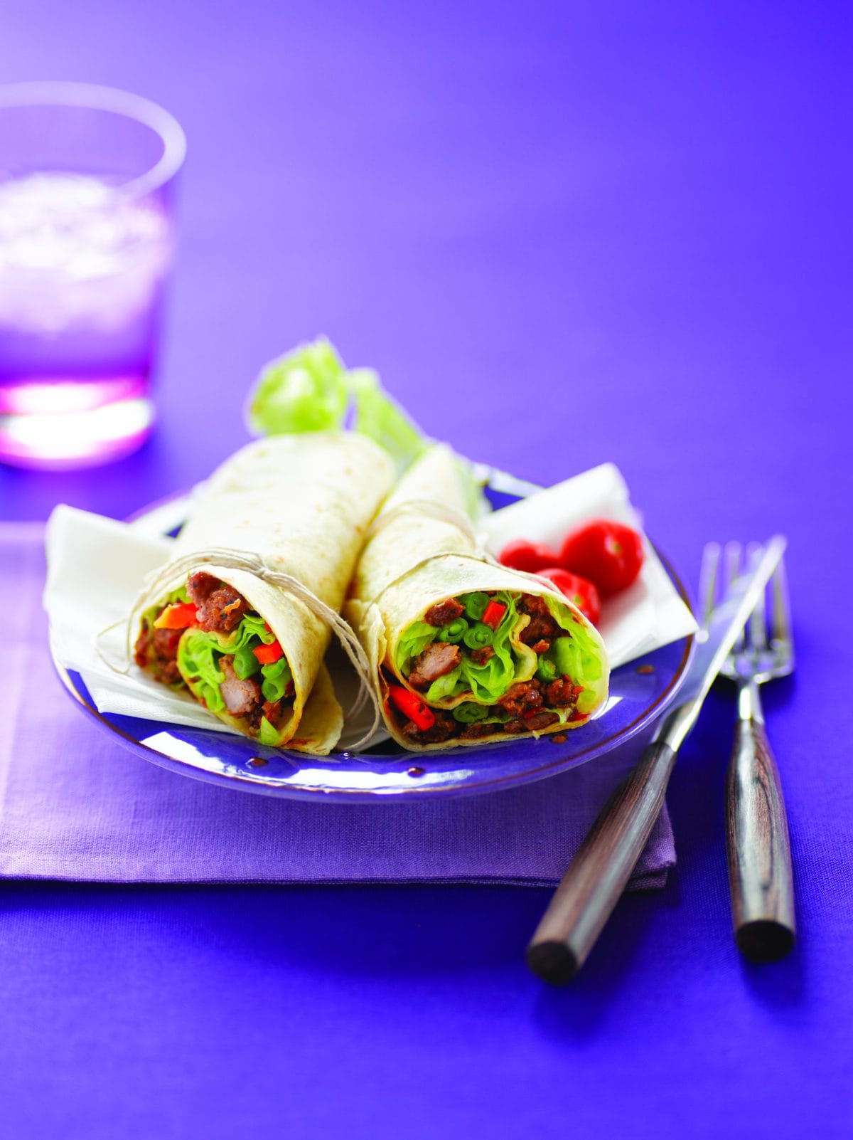Sweet chilli pork wraps