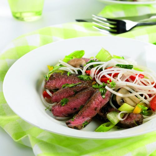 Tasty beef with noodles