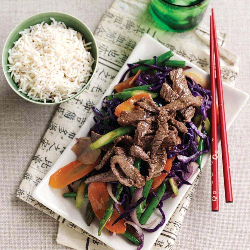Teriyaki beef stir-fry with rice Teriyaki beef stir-fry with rice
