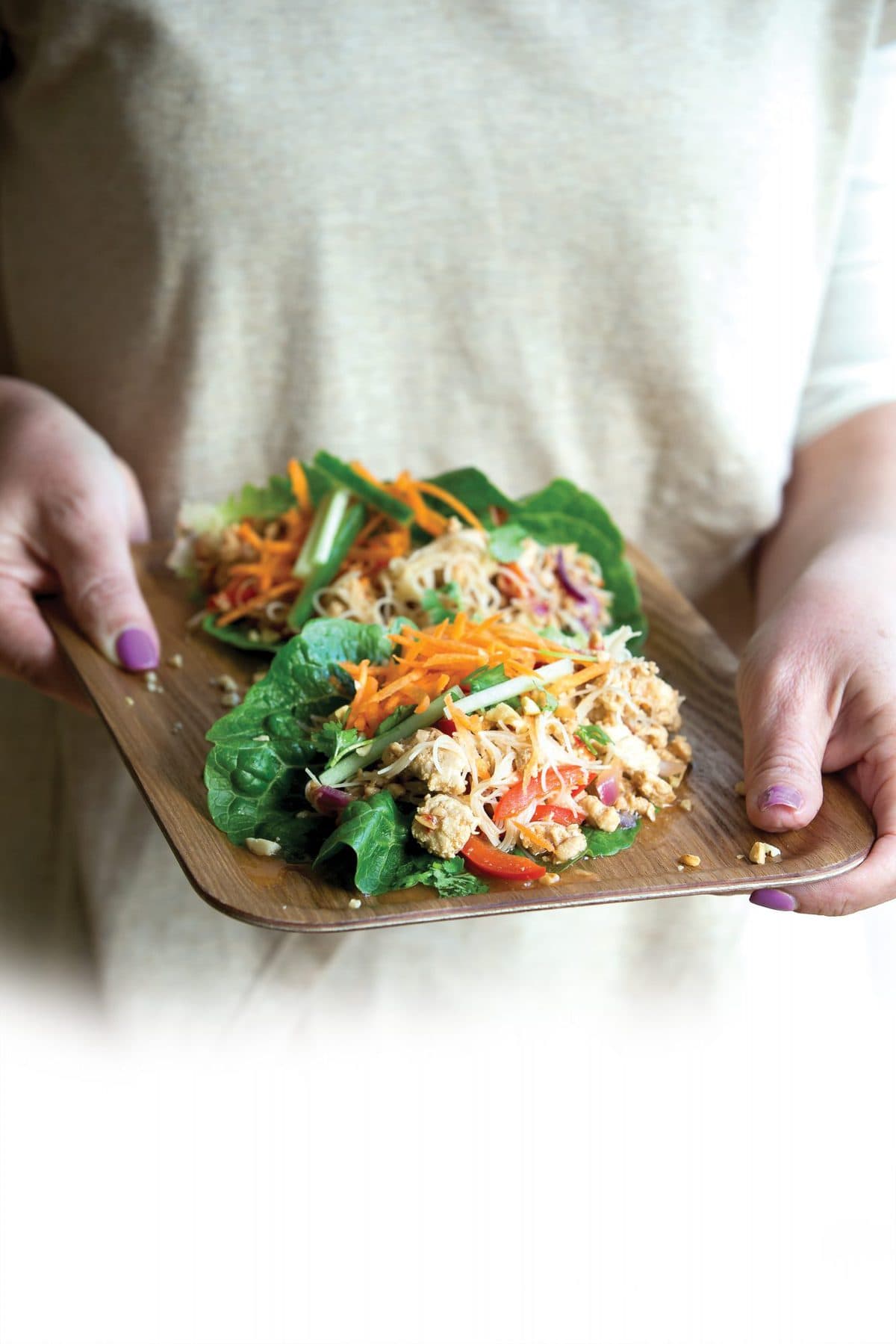Thai chicken lettuce wraps