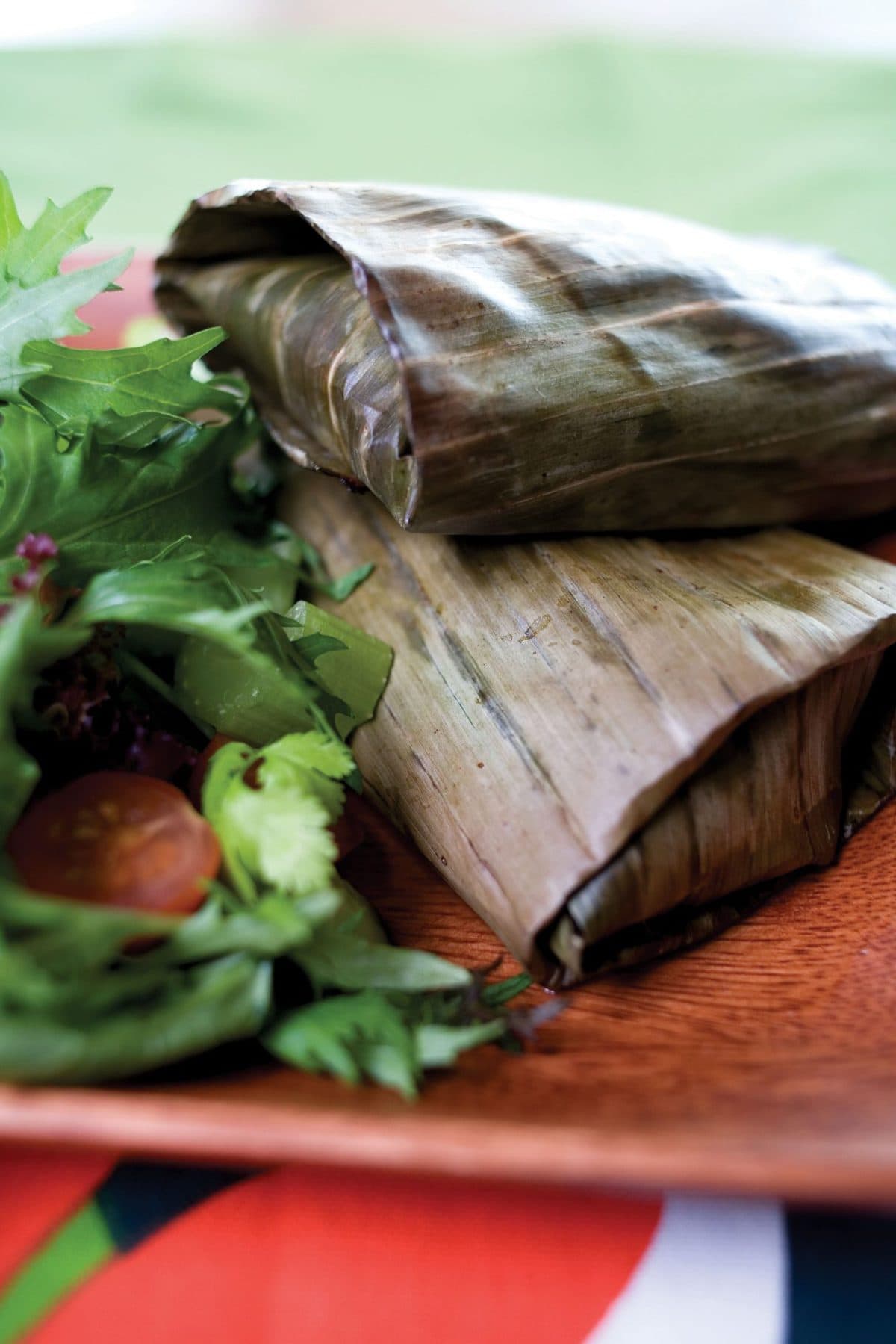 Thai fish in banana leaves