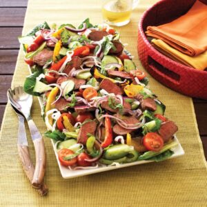 Thai lamb and rice noodle salad