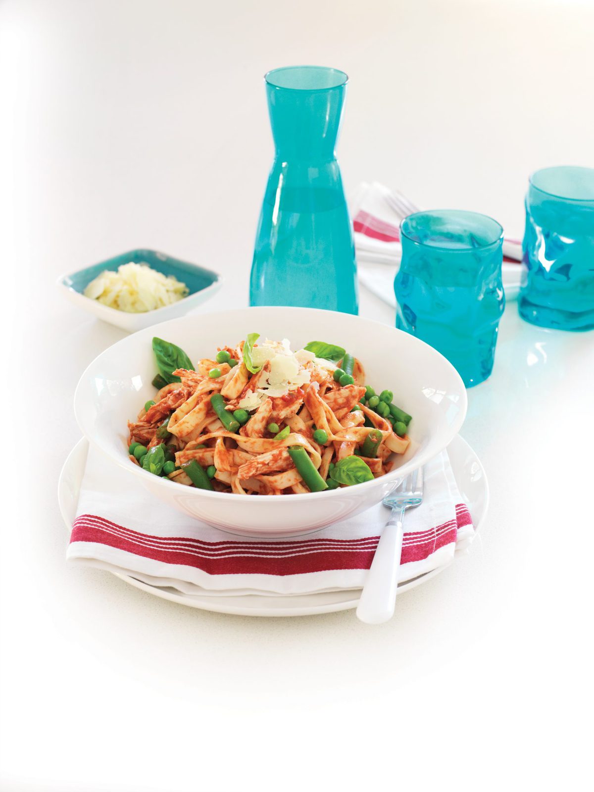 Tomato and basil chicken fettuccine