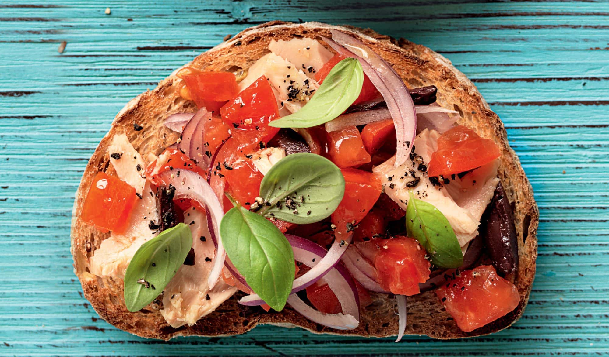 Tuna and olive bruschetta