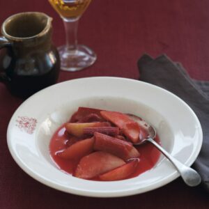Vanilla-poached rhubarb and apple