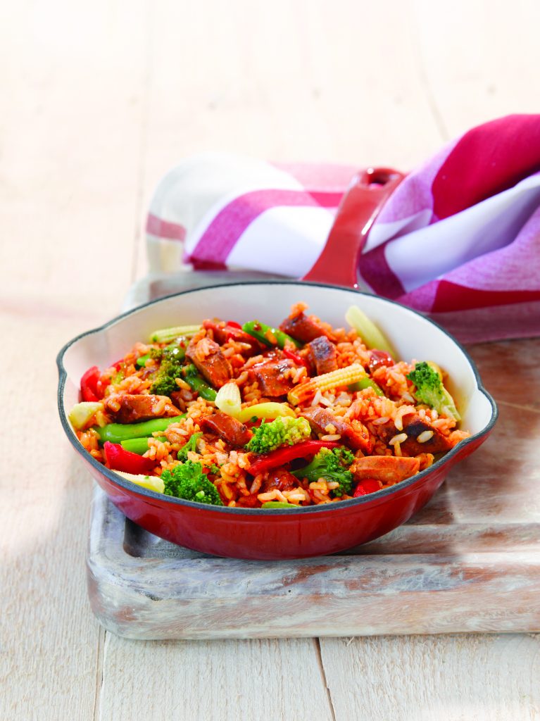 Vegetarian sausage stir-fry Vegetarian sausage stir-fry