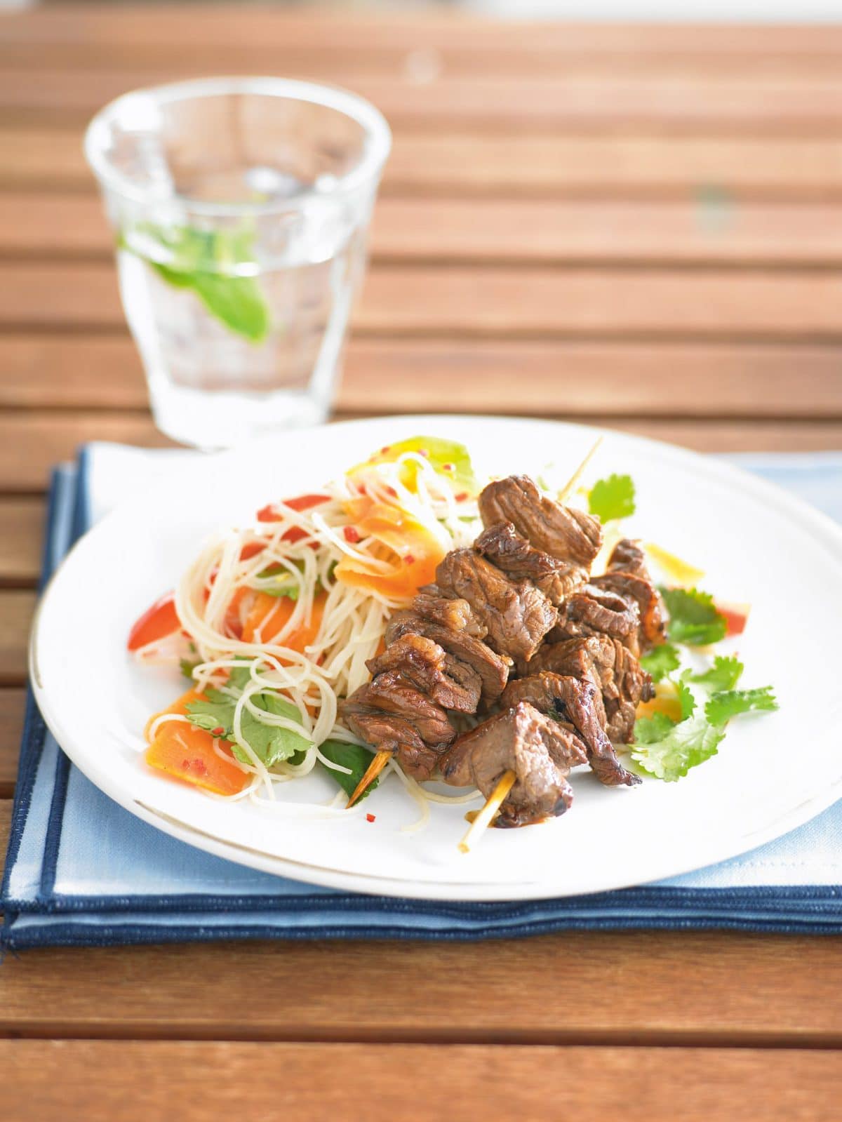 Vietnamese beef skewers with noodle salad
