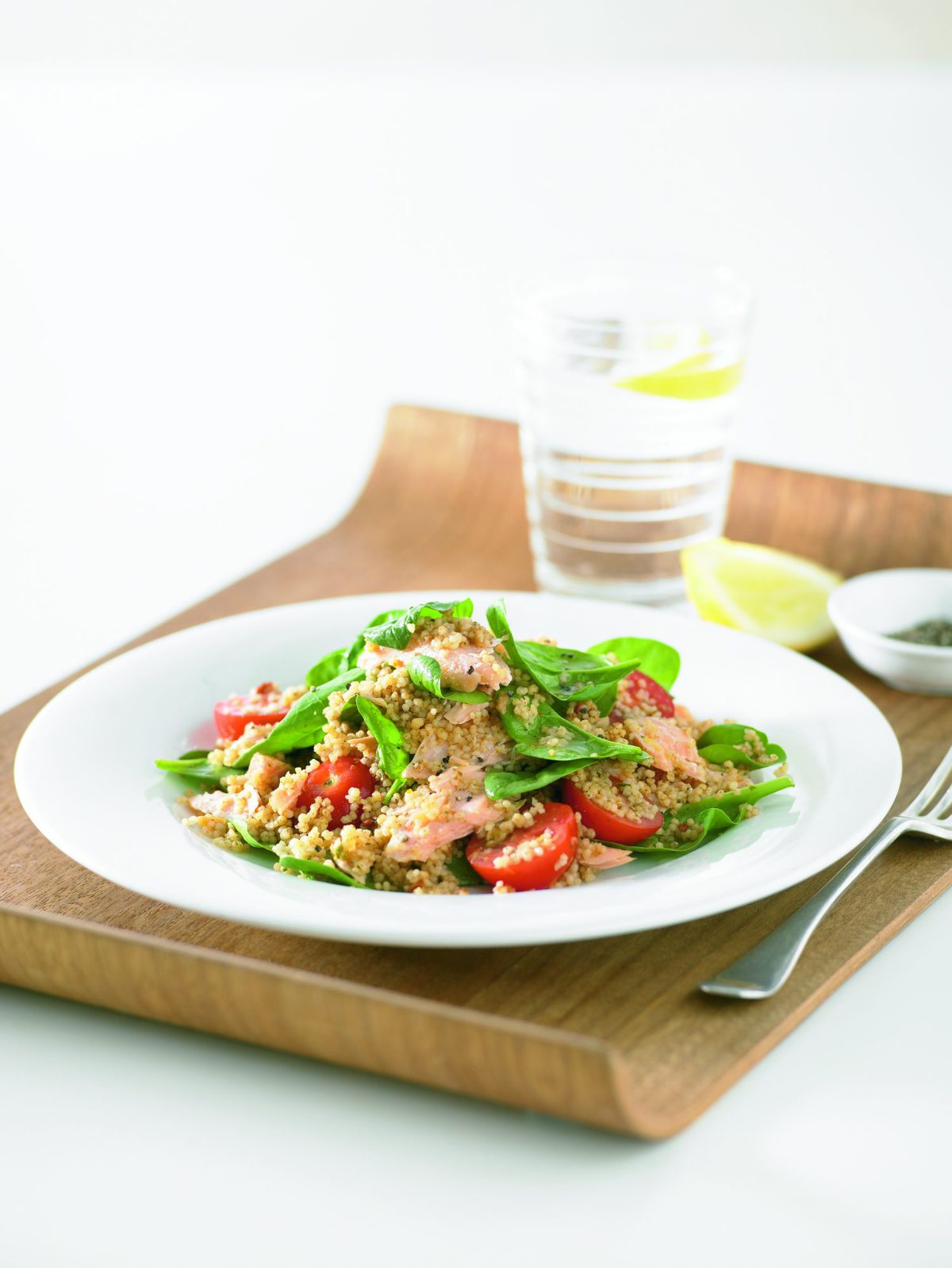 Warm salmon and couscous salad