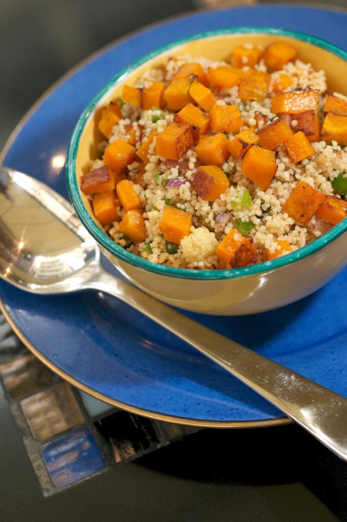 Zesty couscous or quinoa salad with roasted pumpkin and cashews Zesty couscous or quinoa salad with roasted pumpkin and cashews