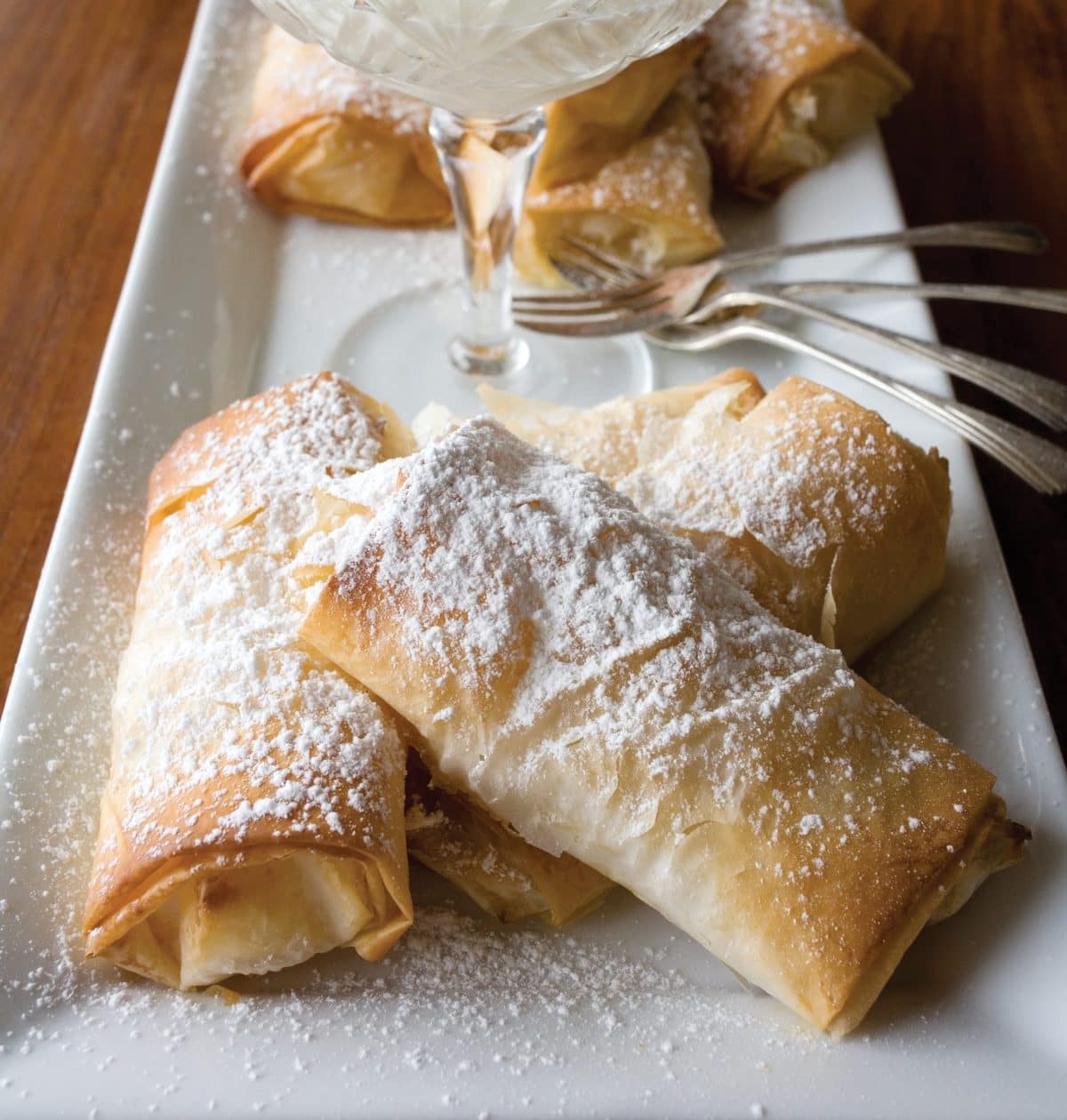 Tropical fruit strudels
