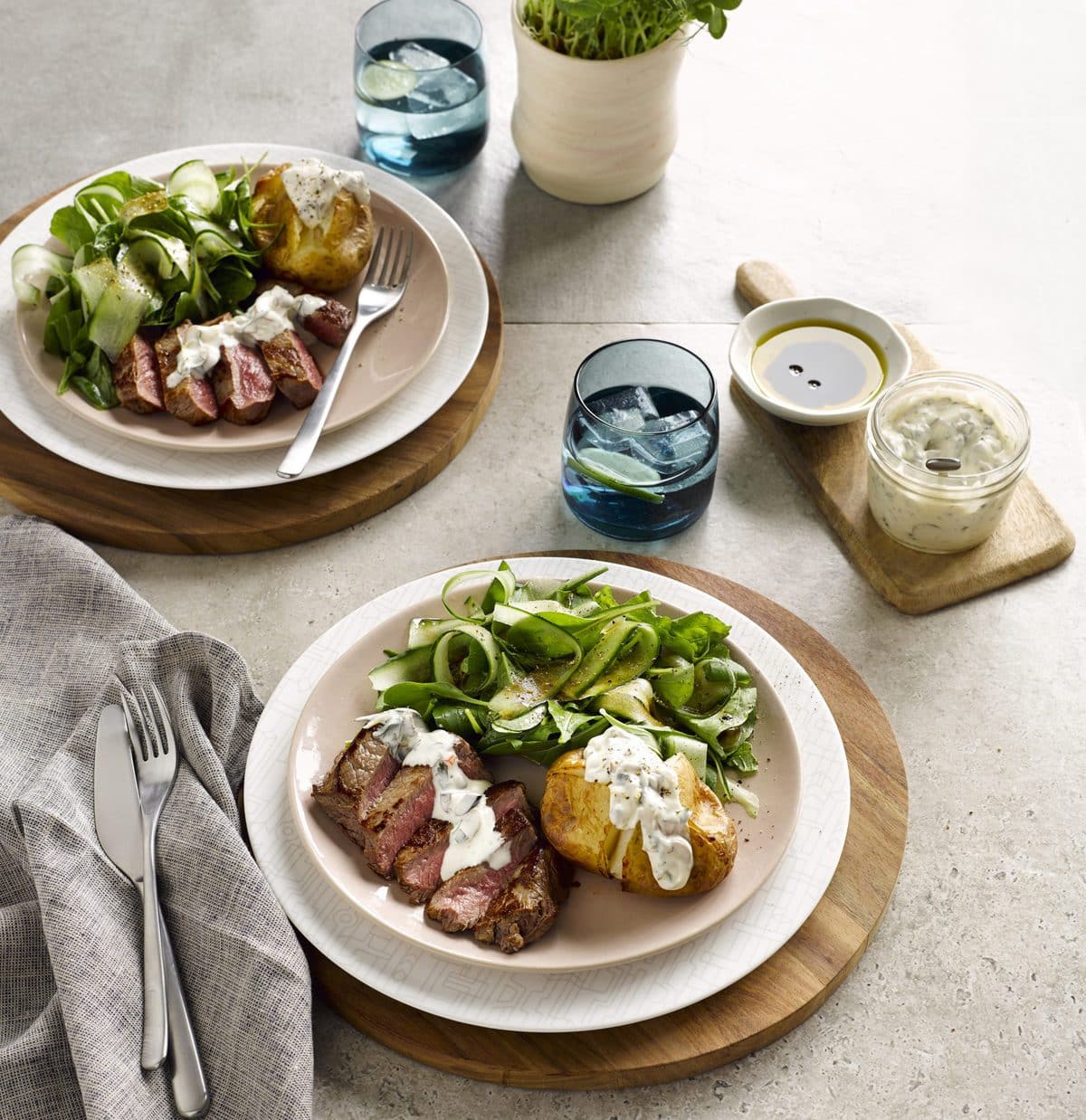 Steak with olive and caper mayo