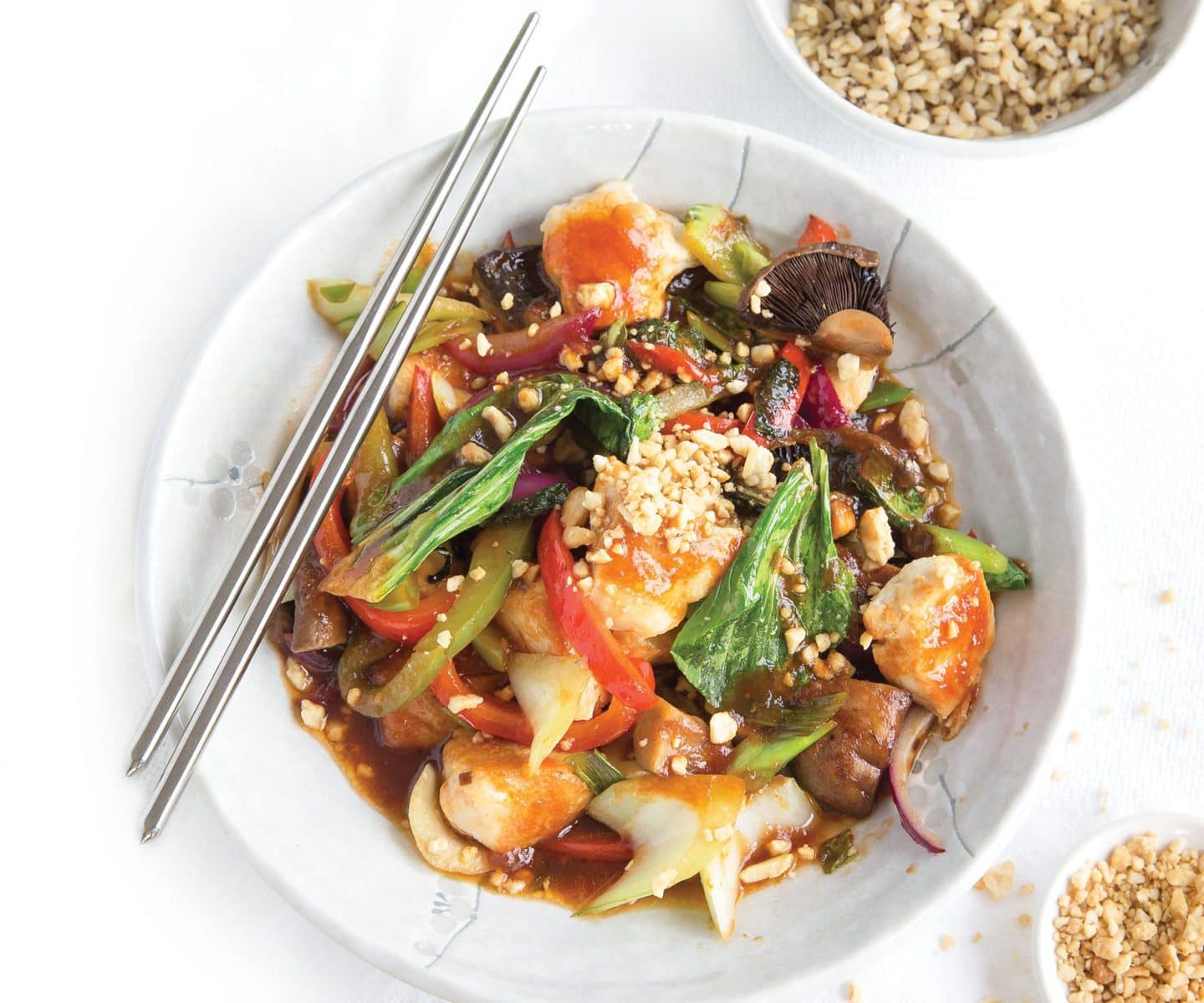 Sweet and sour chicken with chia rice