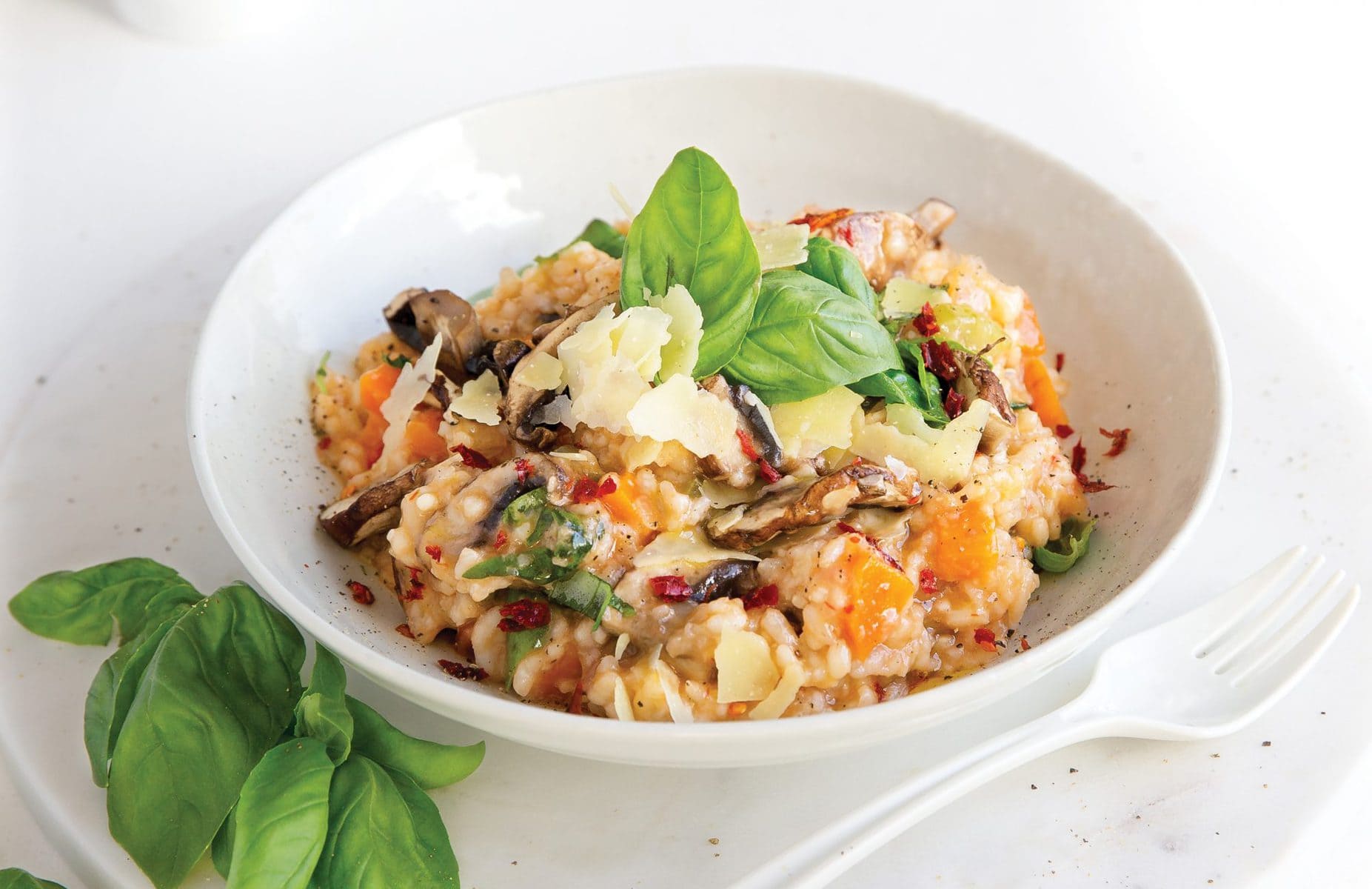 Tomato and mushroom risotto