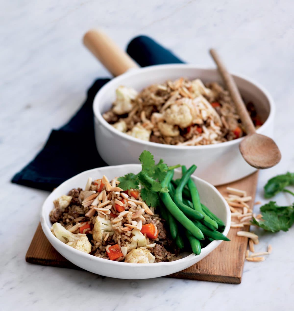 Lamb and cauliflower brown rice pilaf