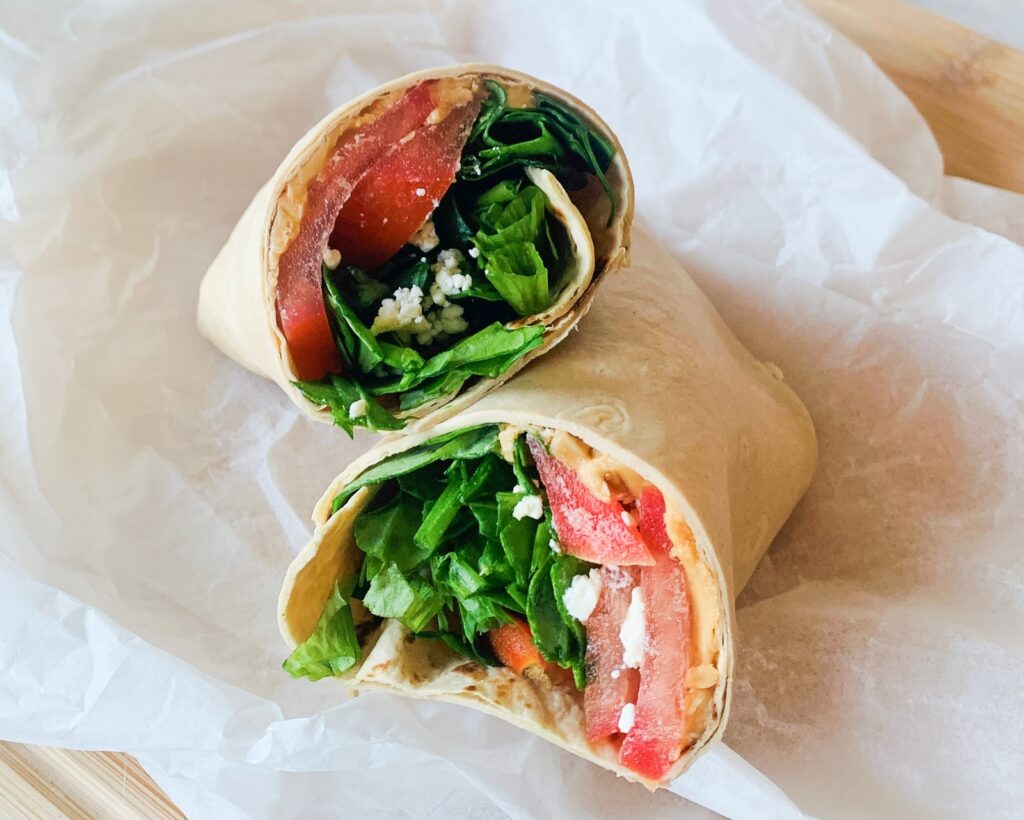 Nutty salad and feta wrap Nutty salad and feta wrap