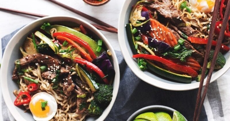 20-minute stir-fry teriyaki ramen bowls