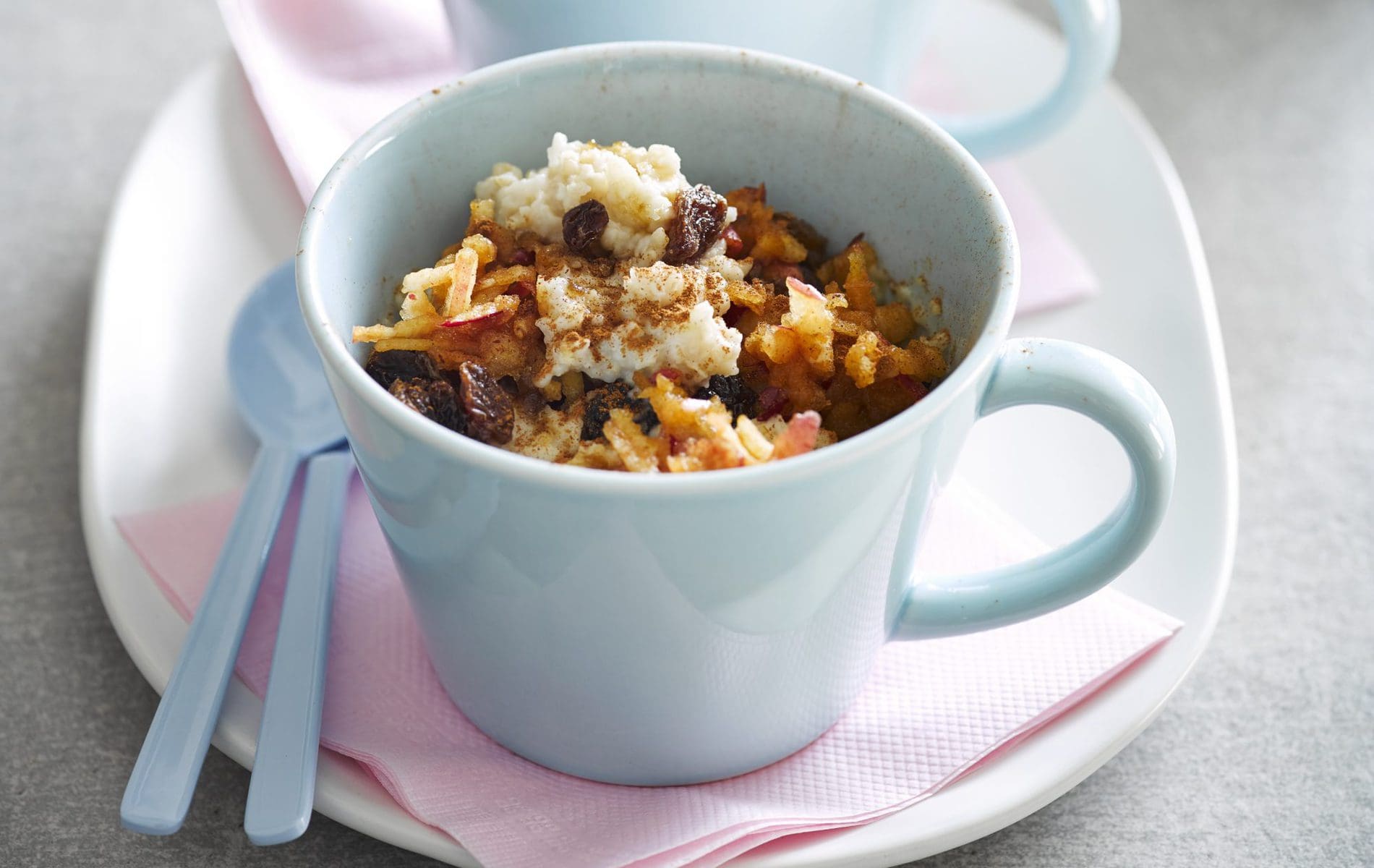 Apple oatmeal in a mug
