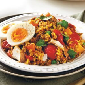 Easy kedgeree with leeks and cauliflower