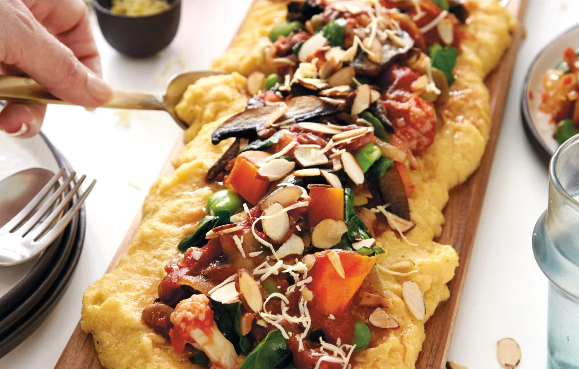 Roman polenta with vegetable ragu