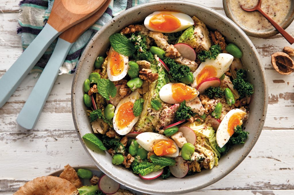Cabbage, broad bean and egg slaw Cabbage, broad bean and egg slaw
