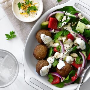 Crunchy Greek falafel salad