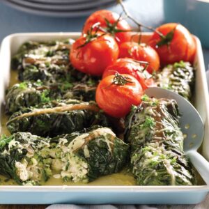 Baked silver beet cheese rolls