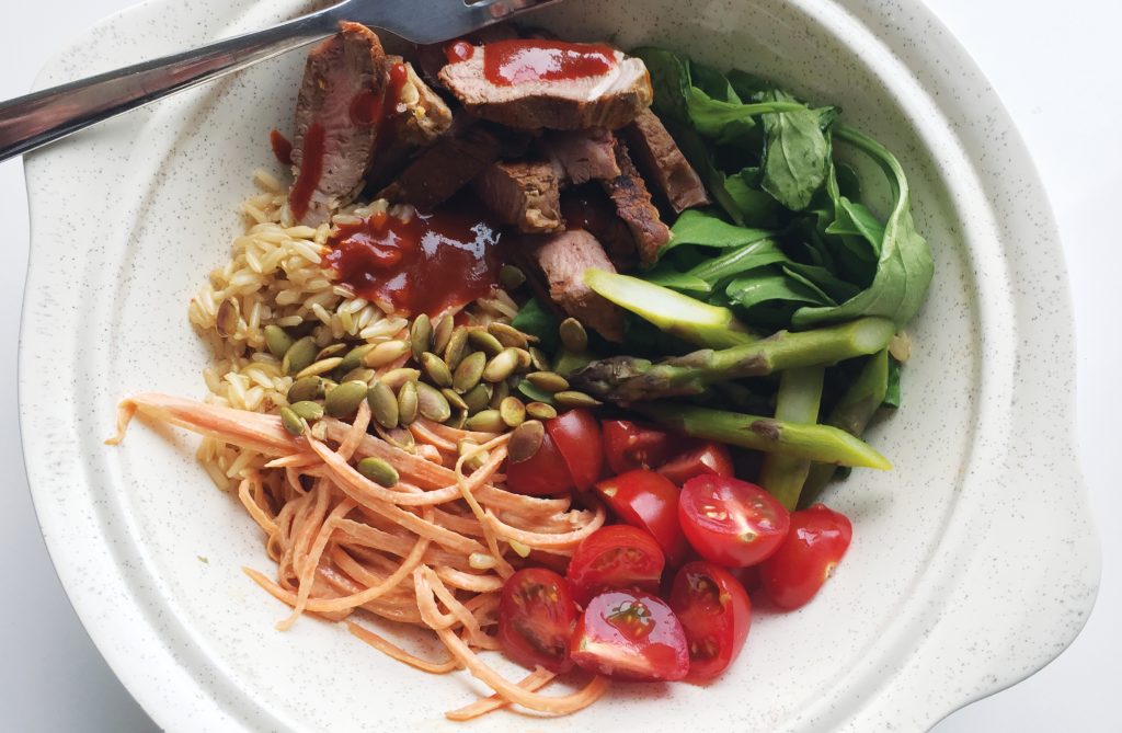 Spicy lamb lunch bowl Spicy lamb lunch bowl