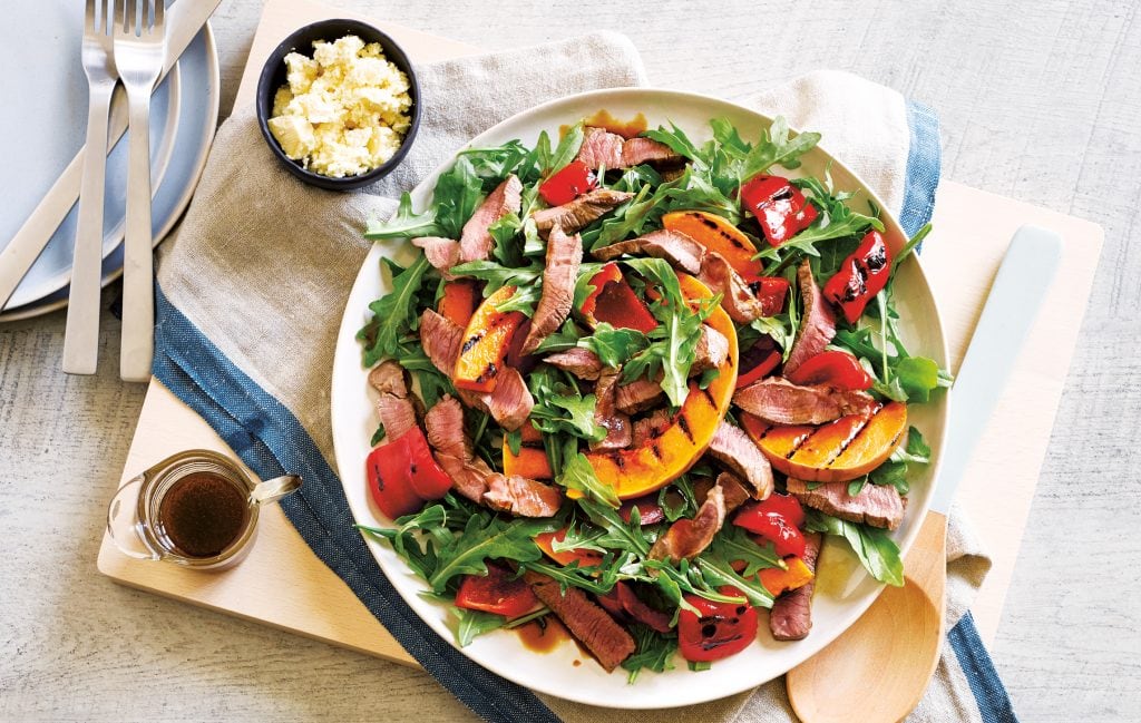 Barbecued butternut and lamb salad Barbecued butternut and lamb salad