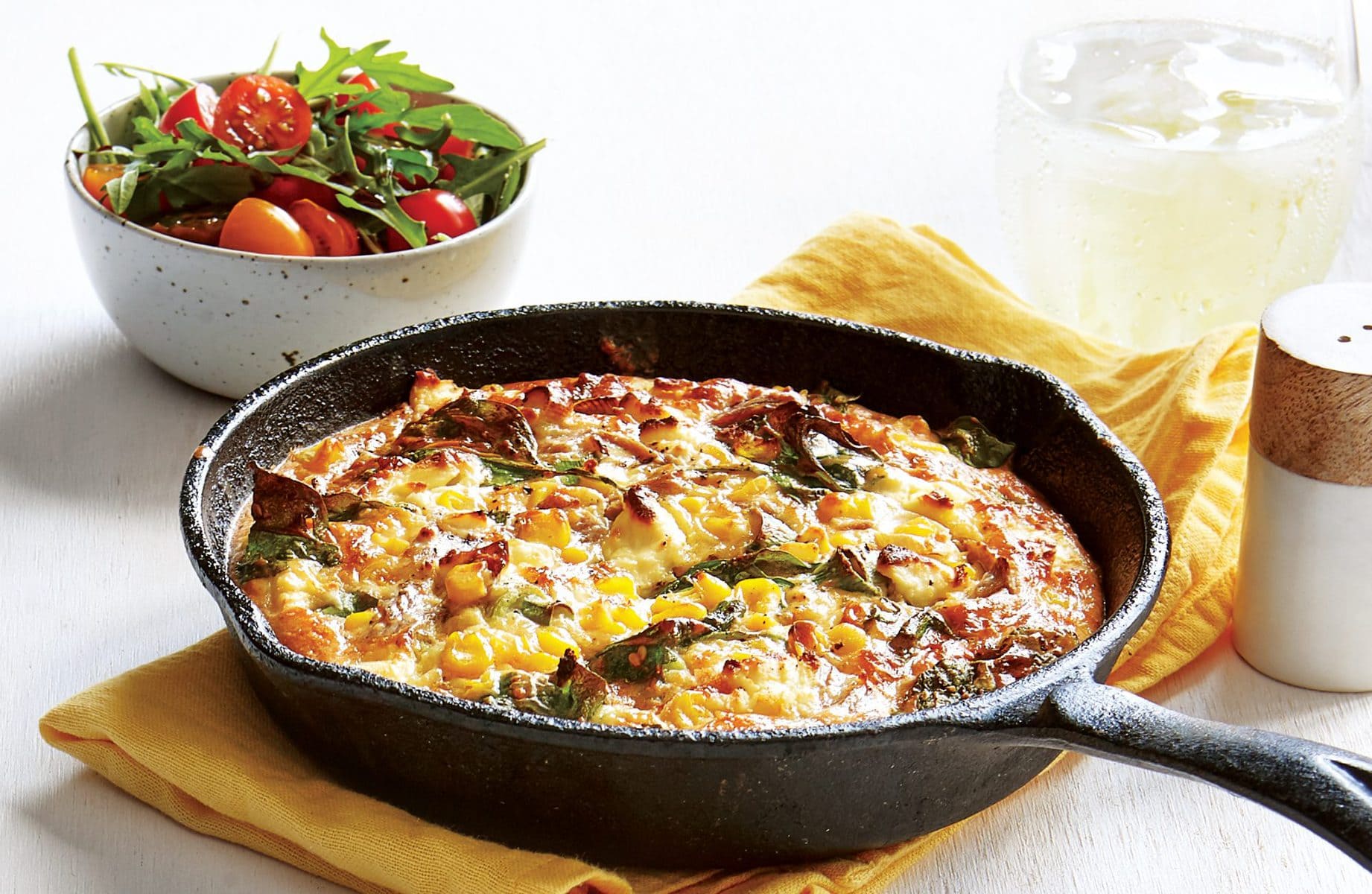 Tuna, corn and spinach frittata