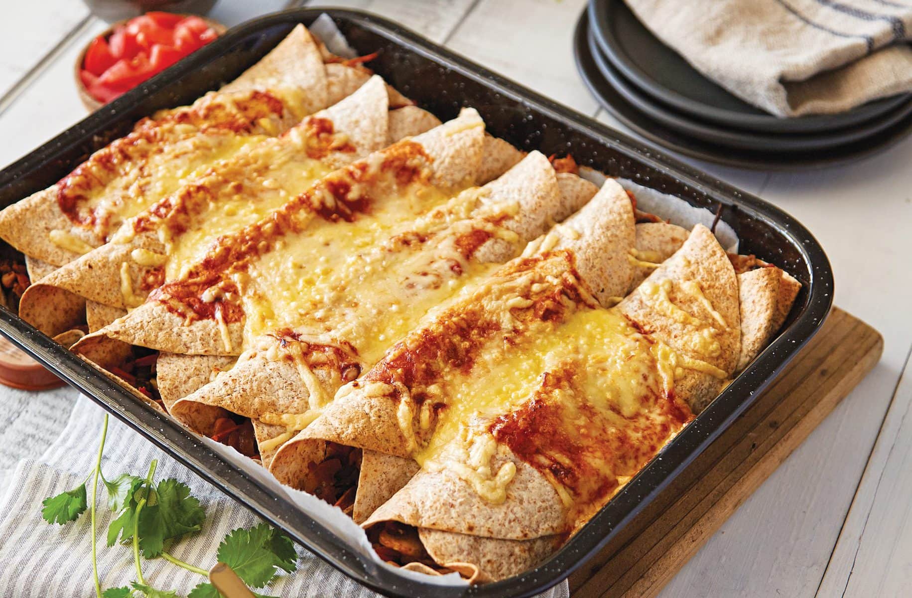 Chicken-vege enchiladas