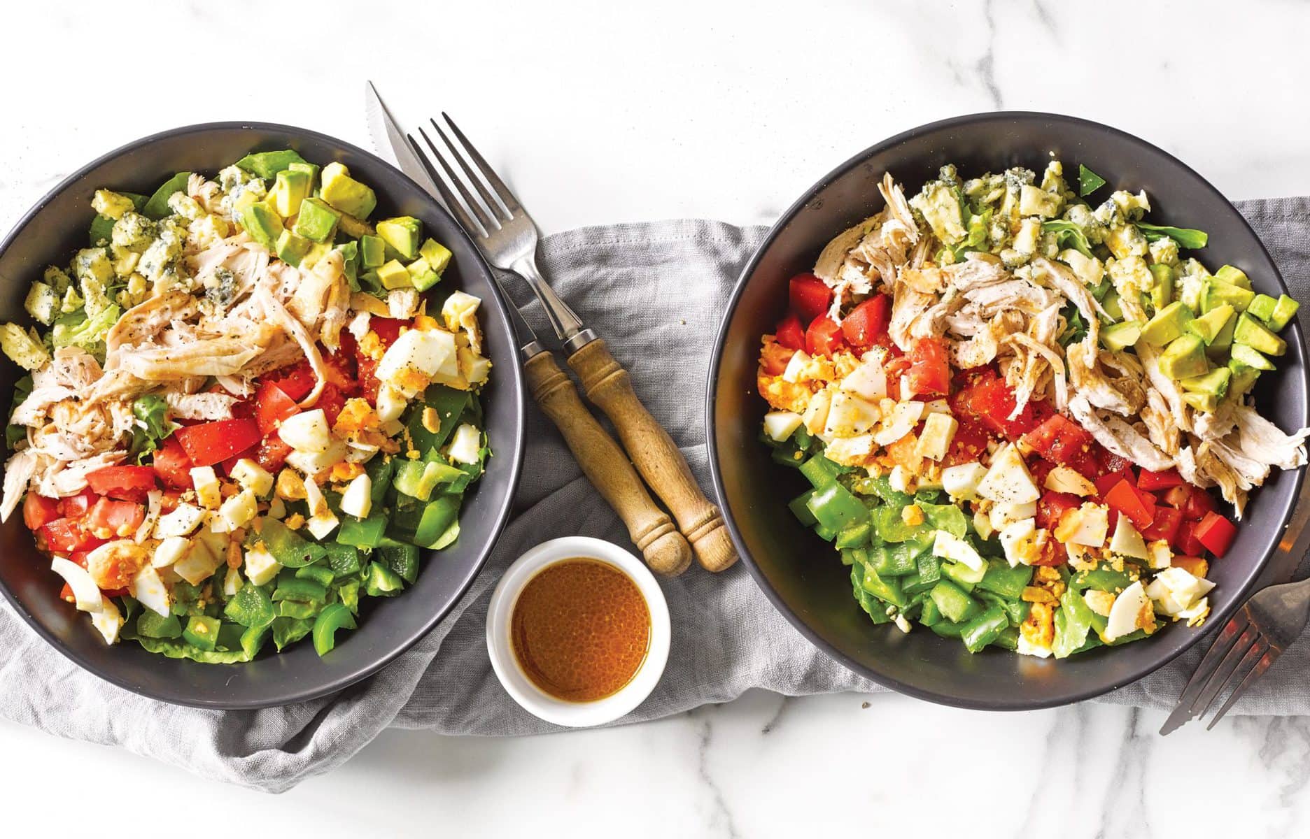 Chicken avocado warm cobb salad
