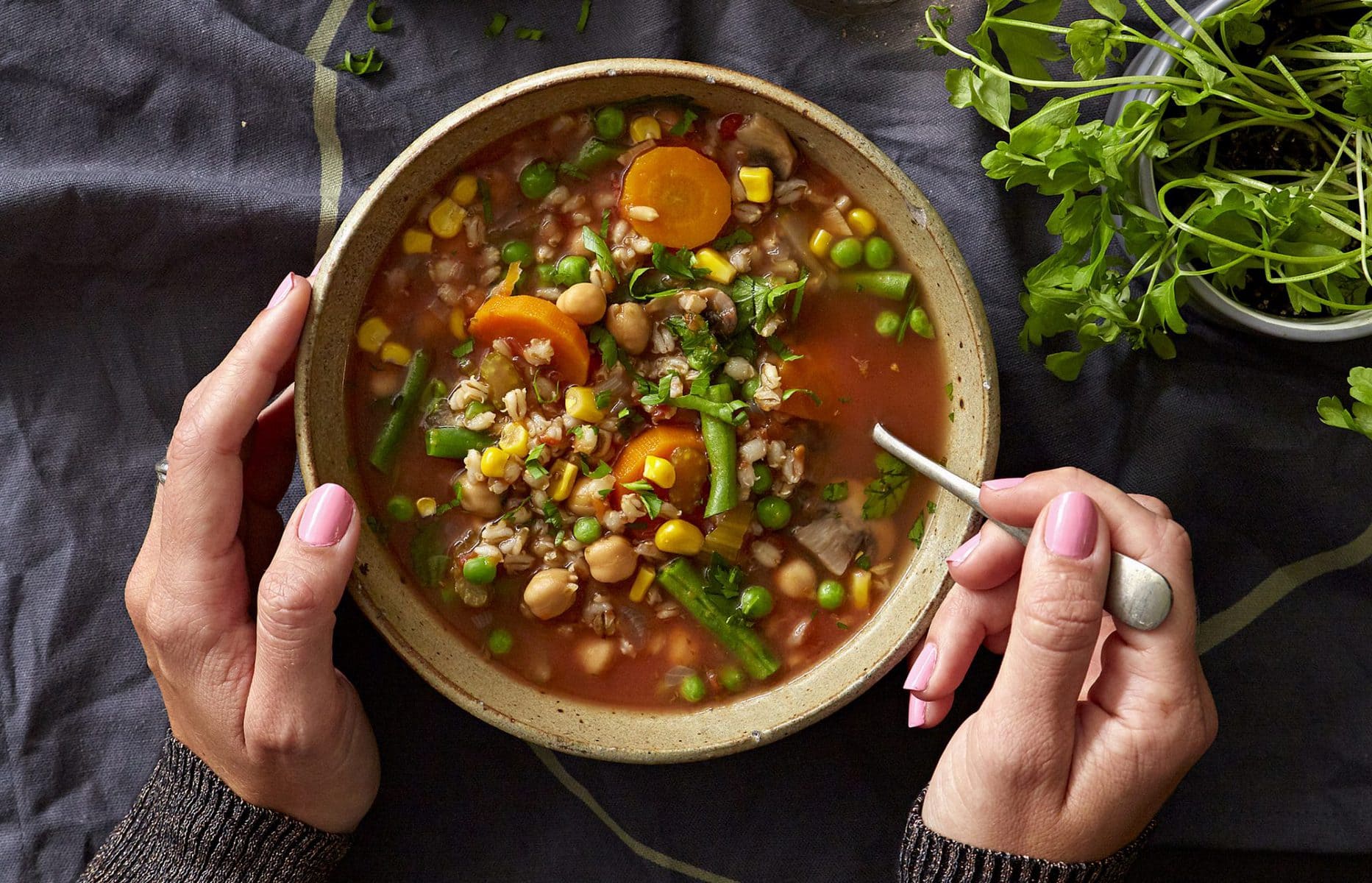Vegetable barley soup