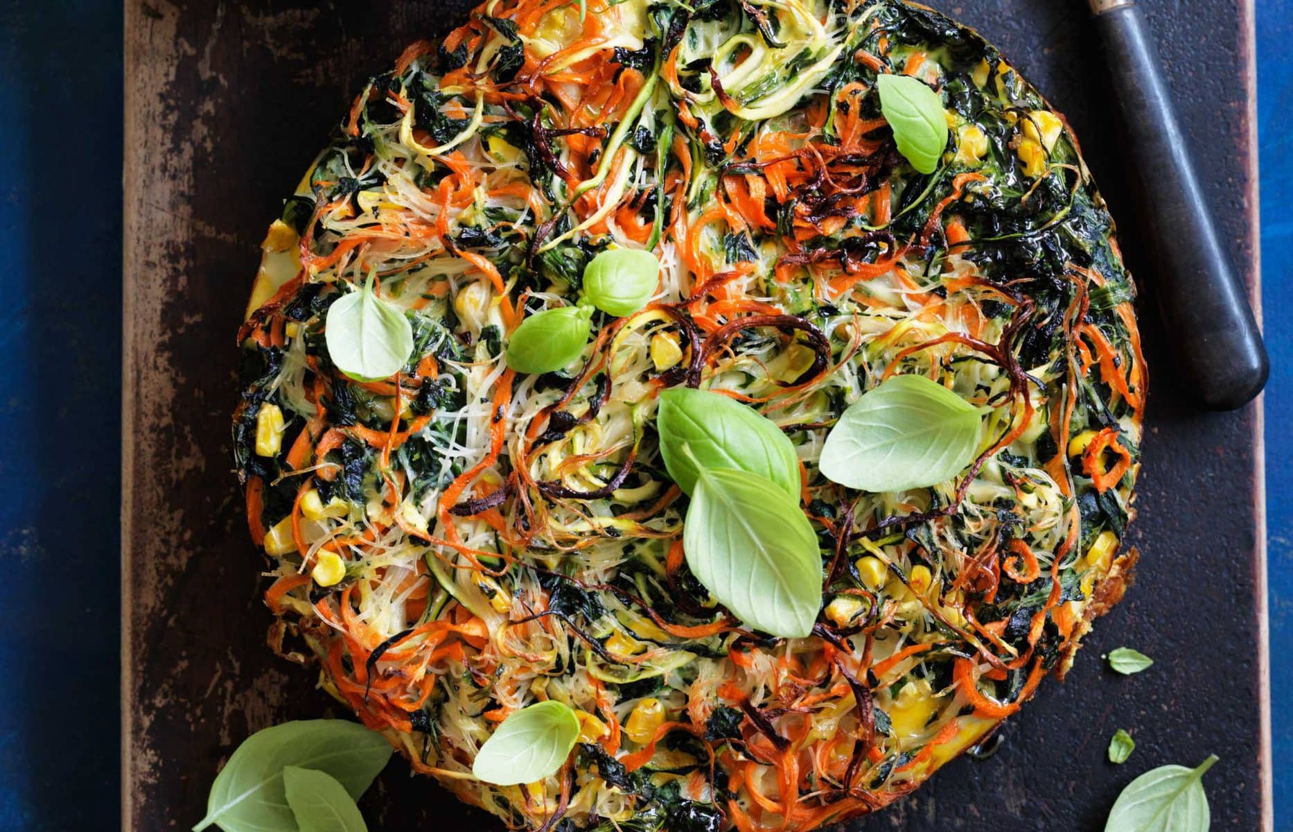 Noodle, vegie and herb frittata