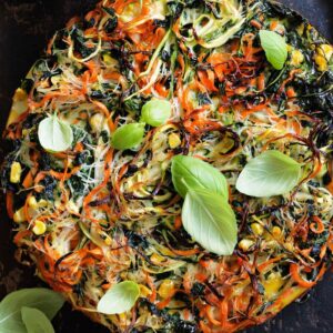 Noodle, vegie and herb frittata