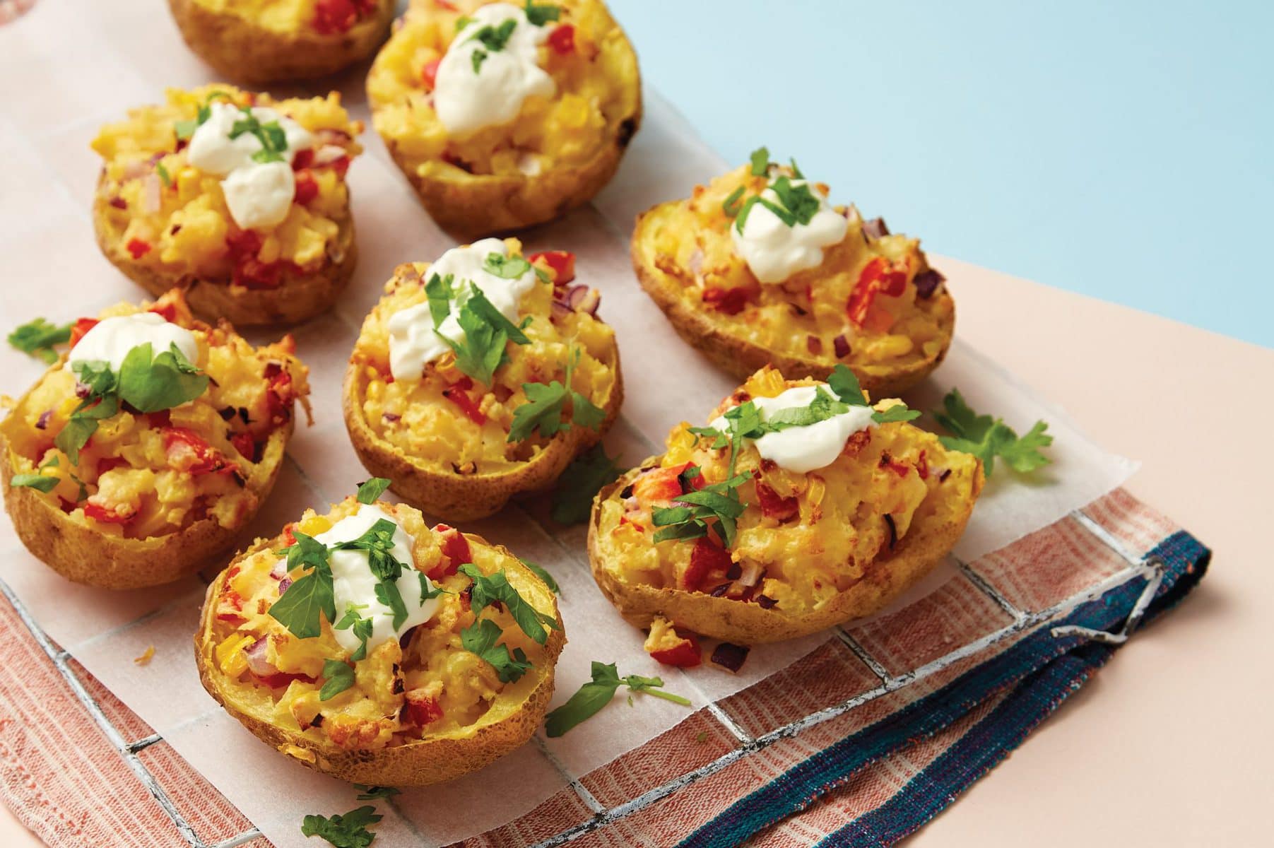 Cheesy baked stuffed potatoes