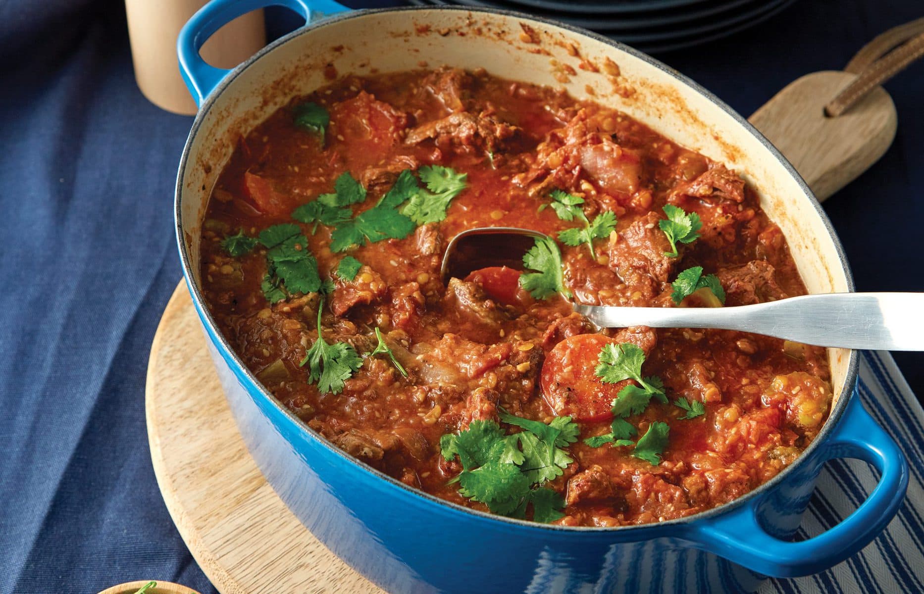 Slow-cooked dukkah beef with root mash