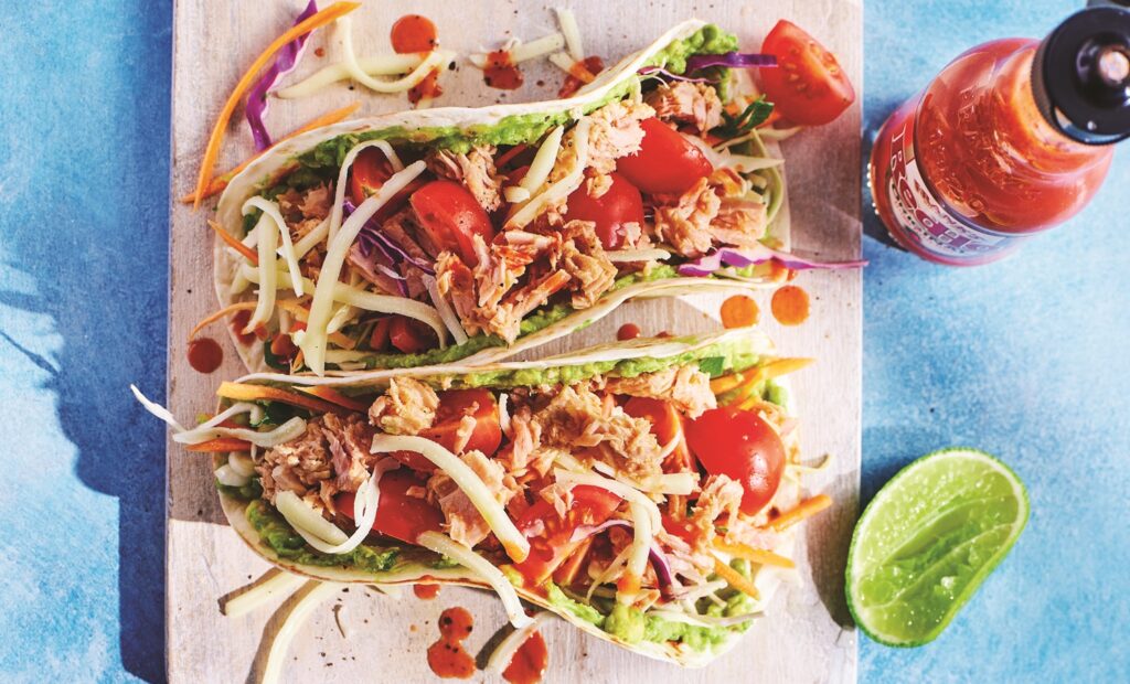 Tuna and avocado tacos