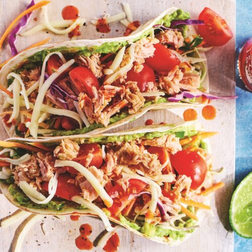 Tuna and avocado tacos