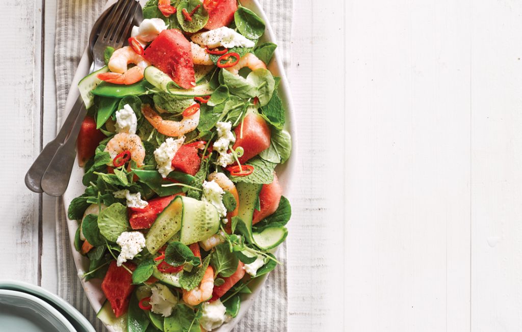 Prawn and watermelon salad Prawn and watermelon salad