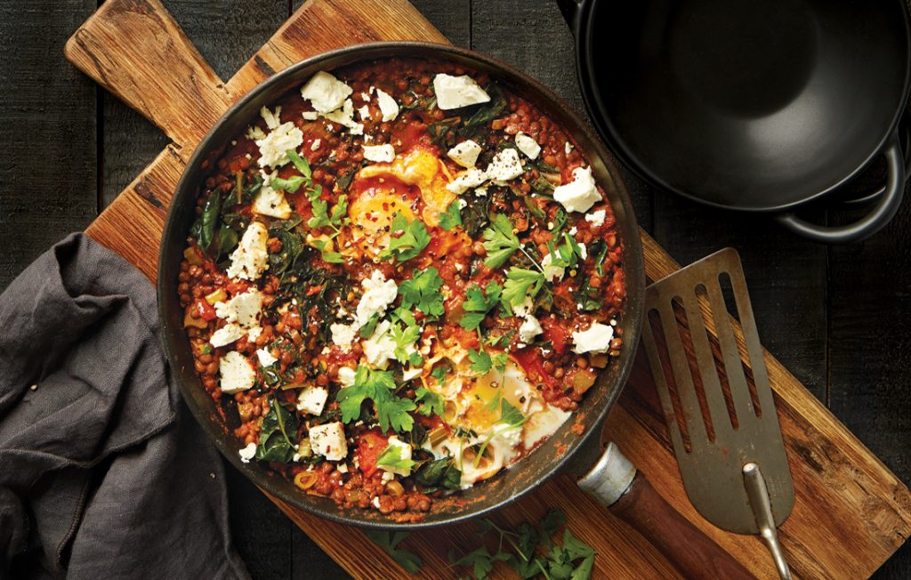Shakshuka with lentils and feta Shakshuka with lentils and feta