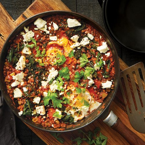 Weeknight meal plan: Shakshuka, chicken veg bake, tofu scramble, lamb ragout