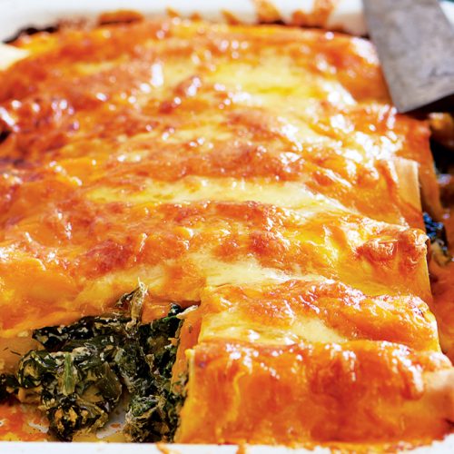 Spinach, pumpkin and ricotta cannelloni